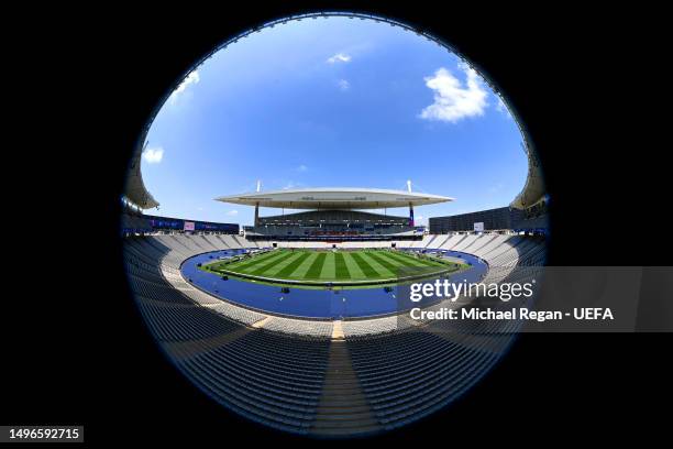 General view of the Ataturk Olympic Stadium ahead of the UEFA Champions League 2022/23 final on June 07, 2023 in Istanbul, Turkey.