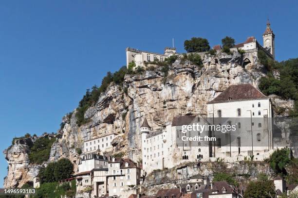 rocamadour old town (lot/ france) - castle background stock pictures, royalty-free photos & images