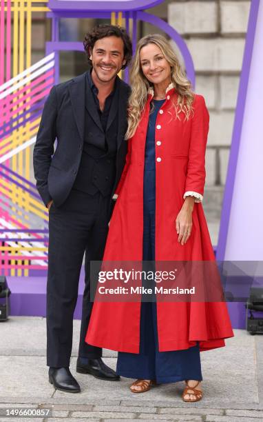 Jack Savoretti and Jemma Powell attend the 2023 Royal Academy of Arts Summer Preview Party at Royal Academy of Arts on June 06, 2023 in London,...