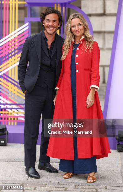 Jack Savoretti and Jemma Powell attend the 2023 Royal Academy of Arts Summer Preview Party at Royal Academy of Arts on June 06, 2023 in London,...