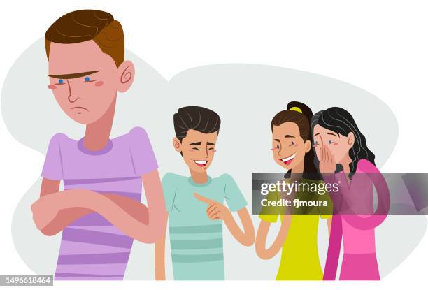 bullying don't do it - middle school students stock illustrations