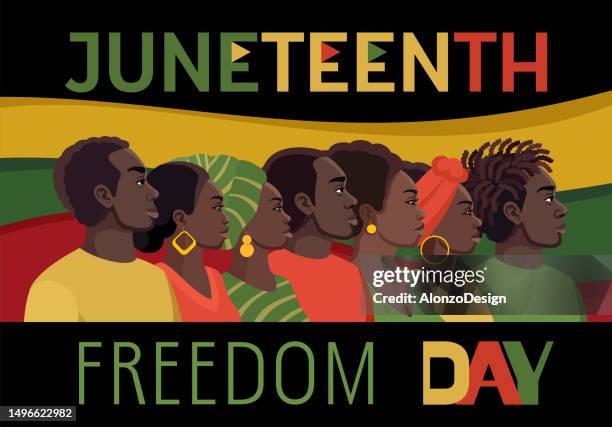 ilustrações de stock, clip art, desenhos animados e ícones de juneteenth celebration. juneteenth independence day. - história afro americana nos eua