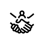Join Us, Handshaking, Partnership, Agreement, Teamwork, Togetherness Line icon, Design, Pixel perfect, Editable stroke. Logo, Sign, Symbol.