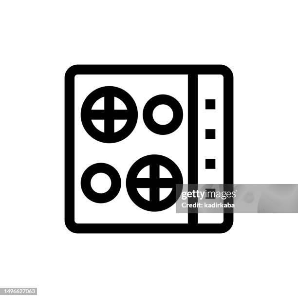 kitchen stove line icon, design, pixel perfect, editable stroke. logo, sign, symbol. - juice squeeze stock illustrations