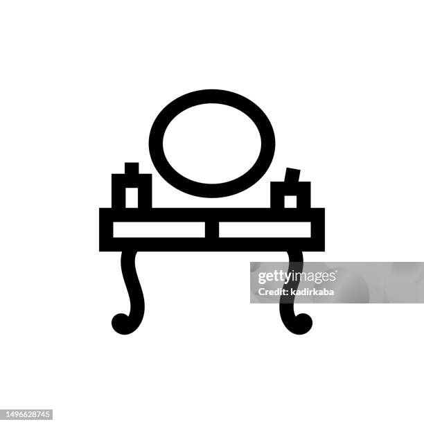 make up table line icon, design, pixel perfect, editable stroke. logo, sign, symbol. - make up table stock illustrations