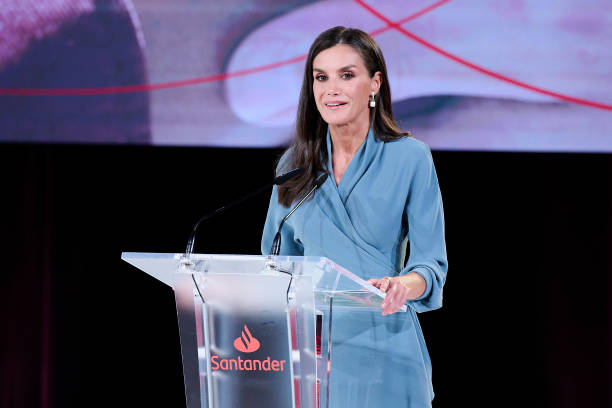 ESP: Queen Letizia Of Spain Attends "Euros De Tu Nomina" Organized By Santander Bank