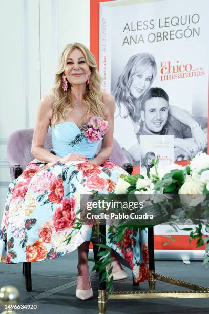 Ana Obregon presents "El Chico De Las Musarañas" new book at the Westin Palace hotel on June 07, 2023 in Madrid, Spain.