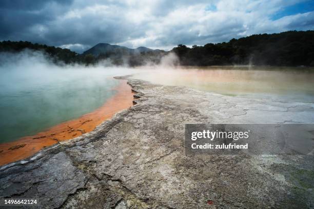 wai-o-tapu landscape - asia pac stock pictures, royalty-free photos & images