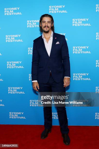 Brenton Thwaites attends the Australia premiere of "The New Boy" at the Sydney Film Festival 2023 opening night at State Theatre on June 07, 2023 in...
