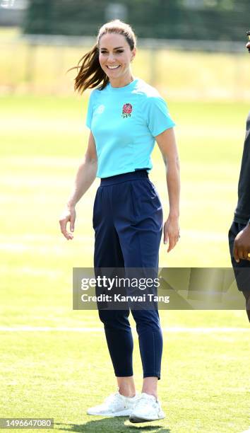 Catherine, Princess of Wales during her visit to Maidenhead Rugby Club on June 07, 2023 in Maidenhead, England. The Princess of Wales is visiting the...