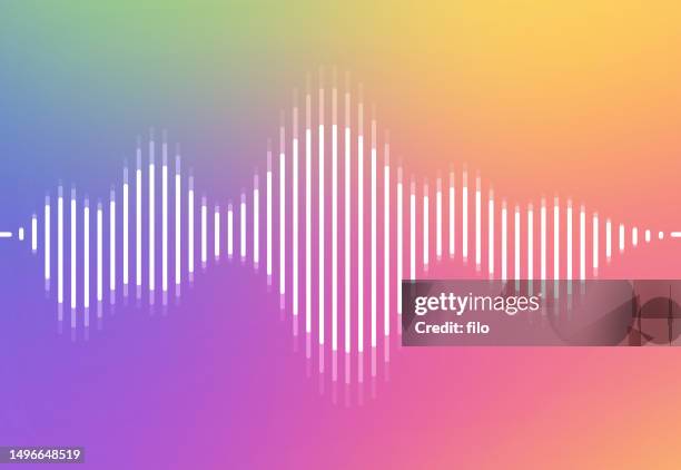 audio-linie-podcast-schallwellenform-gradient - soundwave stock-grafiken, -clipart, -cartoons und -symbole