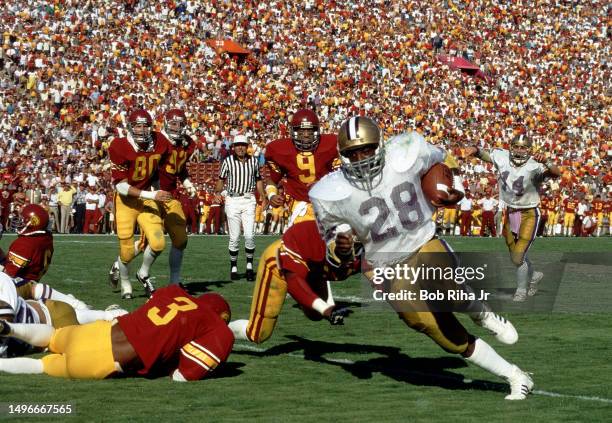 University of Washington Running Back Jacque Robinson on touchdown run during game action between University of Southern California and University of...