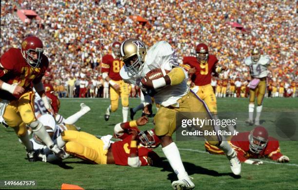 University of Washington Running Back Jacque Robinson on touchdown run during game action between University of Southern California and University of...