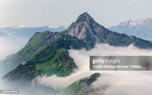 scenic view of mountains against sky,schwyz,switzerland - schwyz stock pictures, royalty-free photos & images