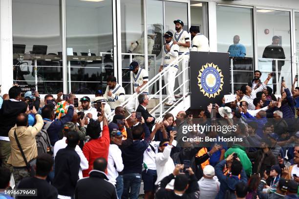 India players make their way to the pitch ahead of day one of the ICC World Test Championship Final between Australia and India at The Oval on June...