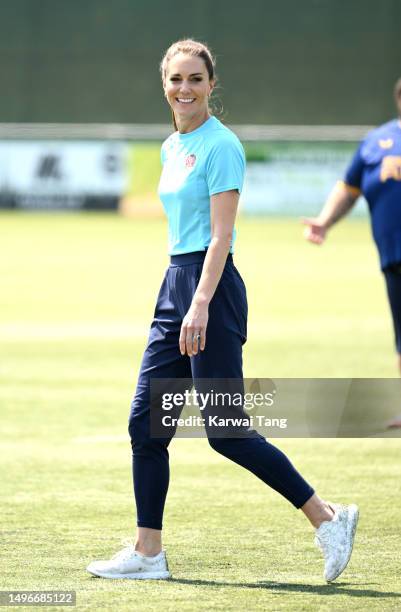 Catherine, Princess of Wales during her visit to Maidenhead Rugby Club on June 07, 2023 in Maidenhead, England. The Princess of Wales is visiting the...