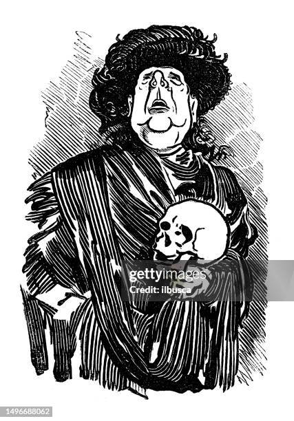 british satire caricature comic cartoon illustration - reenactment stock illustrations