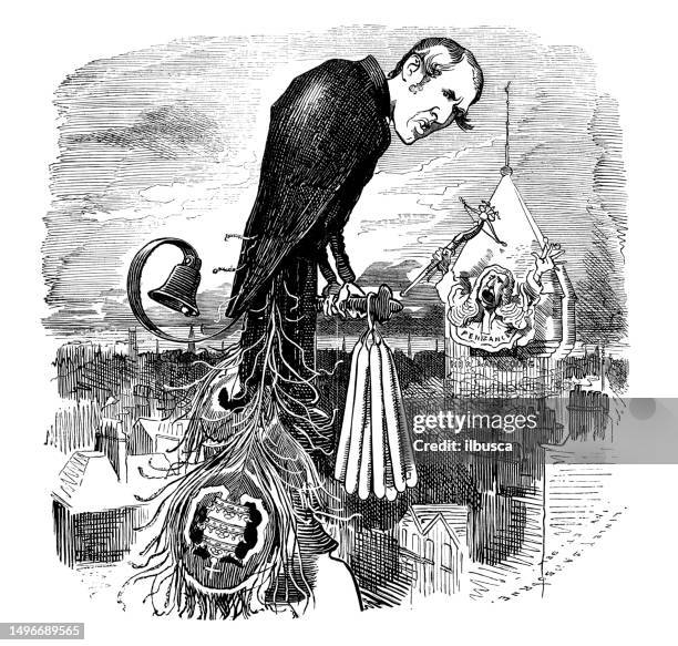 british satire caricature comic cartoon illustration - crow uk stock illustrations