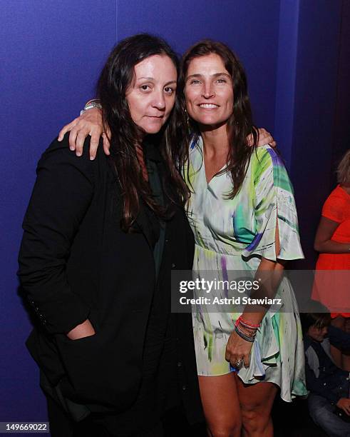 Kelly Cutrone and Cortney Novogratz attend HGTV's "Home By Novogratz" Season 2 Premiere Party at Crosby Street Hotel on August 1, 2012 in New York...