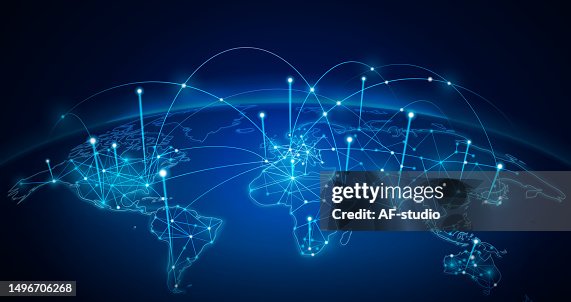 Abstract Network World Map Background Abstract Network World Map Background