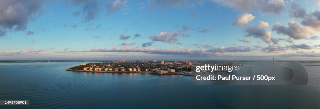 Panoramic view of sea against sky,Charleston,South Carolina,United States,USA