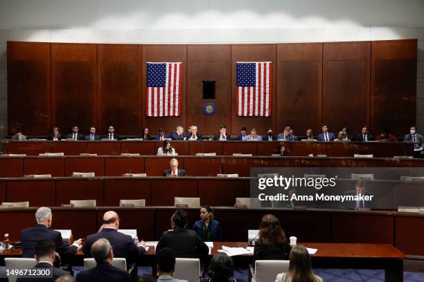 Members listen during a joint committee hearing with the House Committee on Oversight and Accountability and House Committee on House Administration...