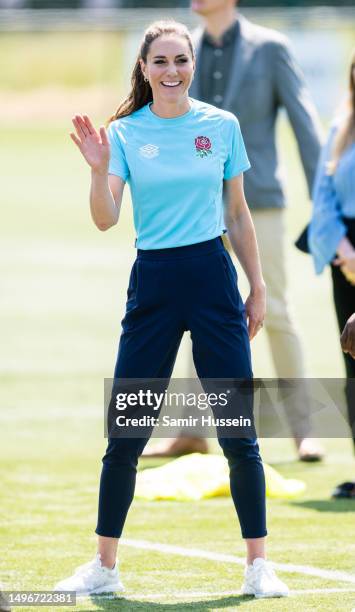 Catherine, Princess of Wales during her visit to Maidenhead Rugby Club on June 07, 2023 in Maidenhead, England. The Princess of Wales is visiting the...