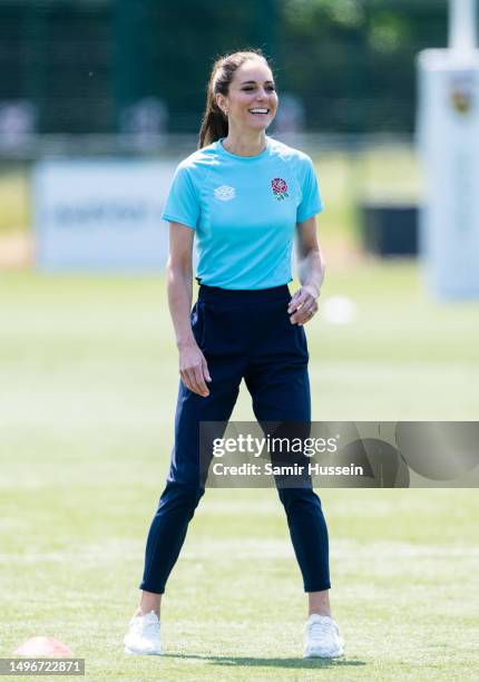 Catherine, Princess of Wales during her visit to Maidenhead Rugby Club on June 07, 2023 in Maidenhead, England. The Princess of Wales is visiting the...