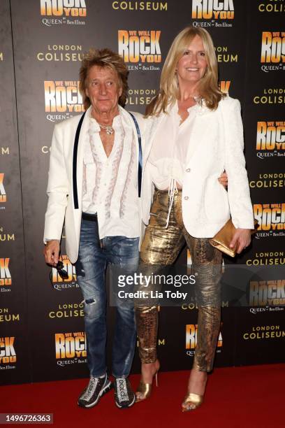 Rod Stewart and Penny Lancaster attend the "We Will Rock You" Gala Night at the London Coliseum on June 07, 2023 in London, England.