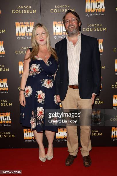 Victoria Coren Mitchell and David Mitchell attend the "We Will Rock You" Gala Night at the London Coliseum on June 07, 2023 in London, England.