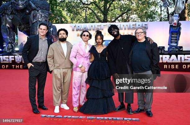 Mark Vahradian, Steven Caple Jr., Anthony Ramos, Dominique Fishback, Tobe Nwigwe and Lorenzo di Bonaventura attending the "Transformers: Rise Of The...