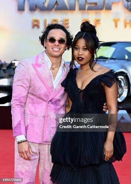 Anthony Ramos and Dominique Fishback attending the "Transformers: Rise Of The Beasts" European Premiere at Cineworld Leicester Square on June 07,...