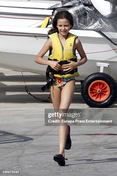 Victoria Federica Marichalar Borbon is seen in the navy club on August 1, 2012 in Palma de Mallorca, Spain. The children are attending sailing...