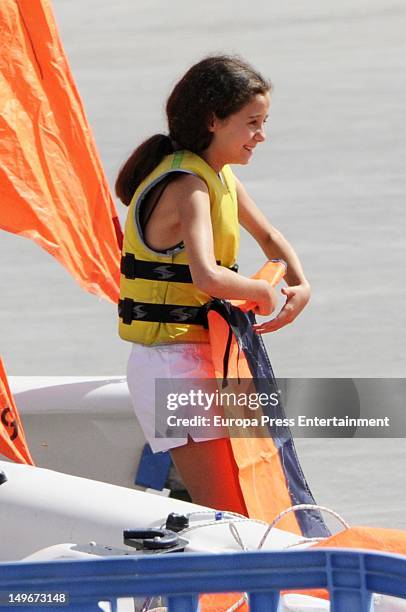 Victoria Federica Marichalar Borbon is seen in the navy club on August 1, 2012 in Palma de Mallorca, Spain. The children are attending sailing...