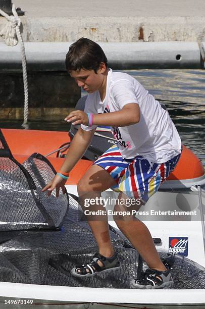 Felipe Marichalar Borbon is seen in the navy club on August 1, 2012 in Palma de Mallorca, Spain. The children are attending sailing classes.