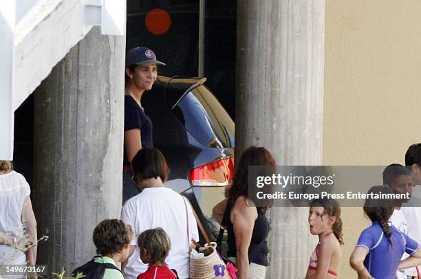 Princess Elena of Spain is seen in the navy club on August 1, 2012 in Palma de Mallorca, Spain. The children are attending sailing classes.