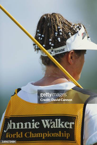 Fanny Sunesson the caddy for Nick Faldo during the Johnnie Walker World Golf Championship on 19th December 1991 at the Tryall Golf Club in Hanover...