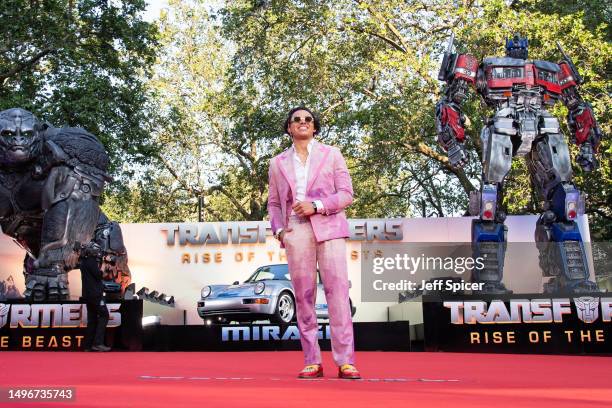 Anthony Ramos attends the "Transformers: Rise Of The Beasts" European Premiere at Cineworld Leicester Square on June 07, 2023 in London, England.