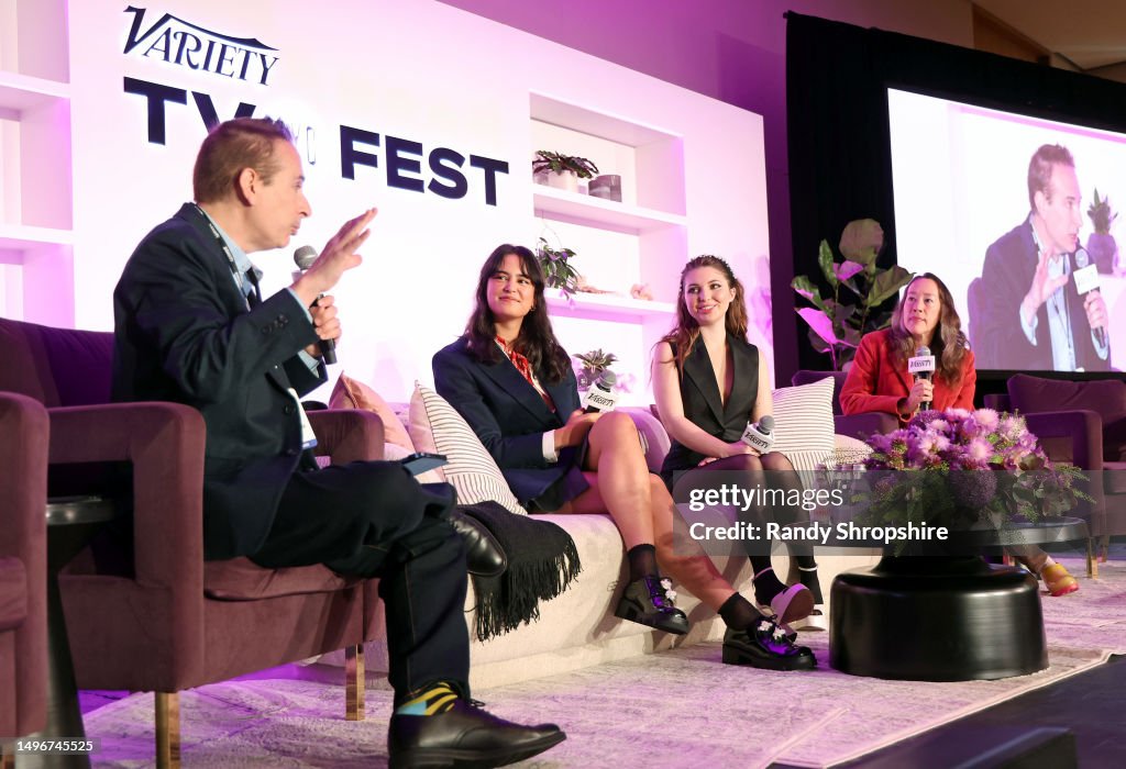 Variety Program Michael Schneider, TV Editor at Variety, Courtney Eaton, Samantha ...