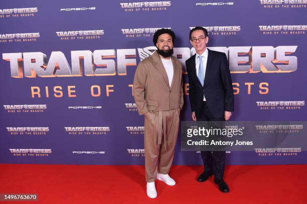 Steven Caple Jr and guest attend the European Premiere of Paramount Pictures' "Transformers: Rise of the Beasts" at Cineworld Cinemas on June 07,...