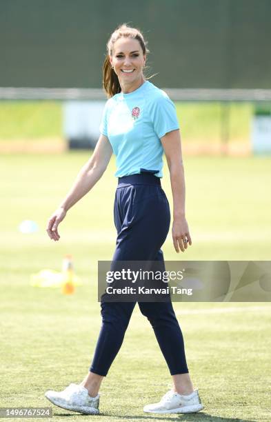 Catherine, Princess of Wales during her visit to Maidenhead Rugby Club on June 07, 2023 in Maidenhead, England. The Princess of Wales is visiting the...