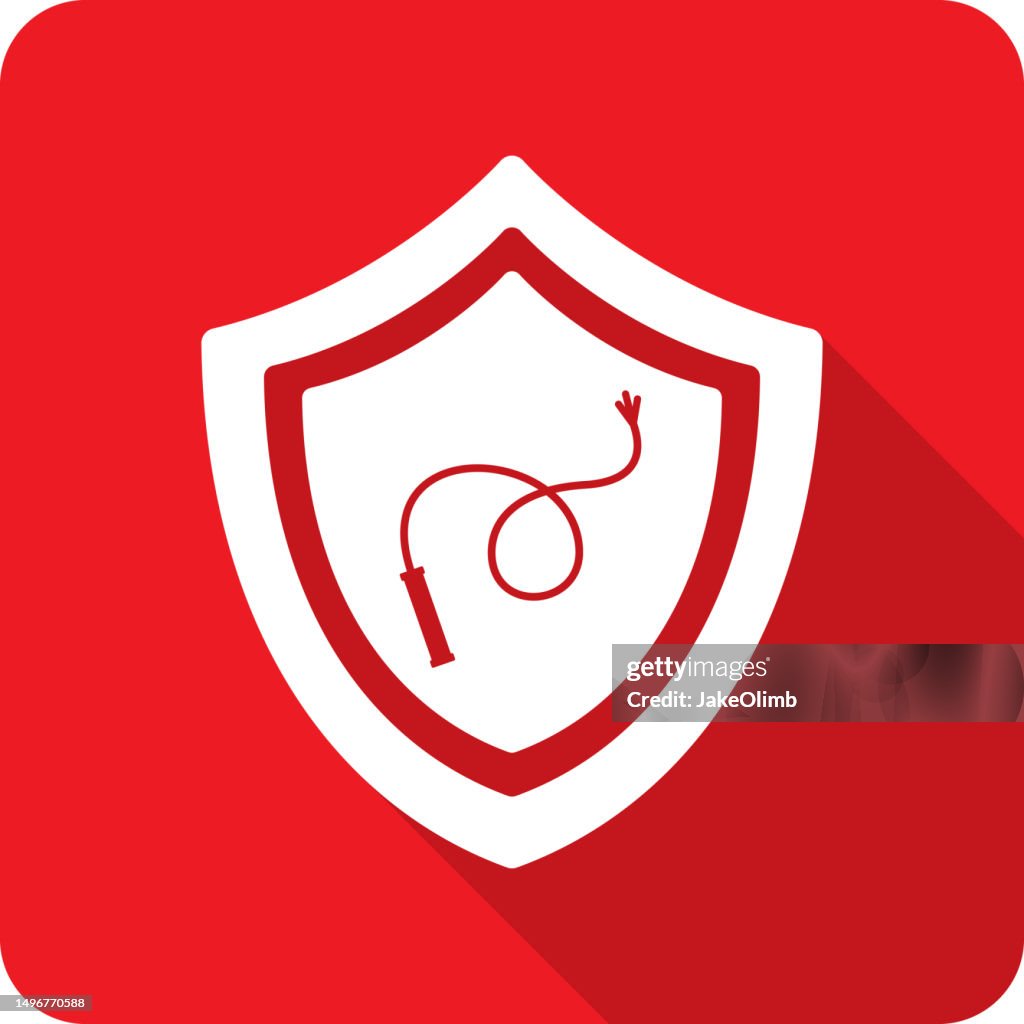 Shield Whip Icon Silhouette