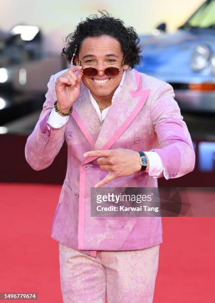 Anthony Ramos attends the "Transformers: Rise Of The Beasts" European Premiere at Cineworld Leicester Square on June 07, 2023 in London, England.
