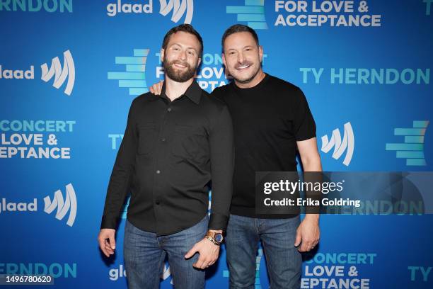 Alex Schwartz and Ty Herndon attend The Concert for Love & Acceptance hosted by GLAAD at Wildhorse Saloon on June 07, 2023 in Nashville, Tennessee.