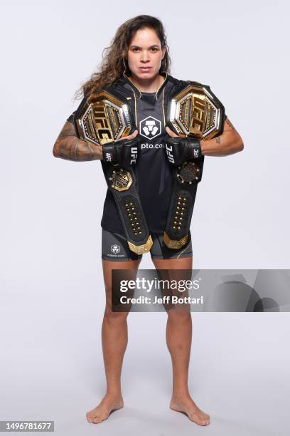 Amanda Nunes poses for a portrait during a UFC photo session on June 7, 2023 in Vancouver, Canada.