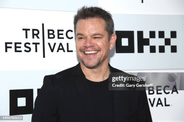 Producer Matt Damon attends the 2023 Tribeca Festival opening night screening of "Kiss The Future" at BMCC Tribeca PAC on June 07, 2023 in New York...