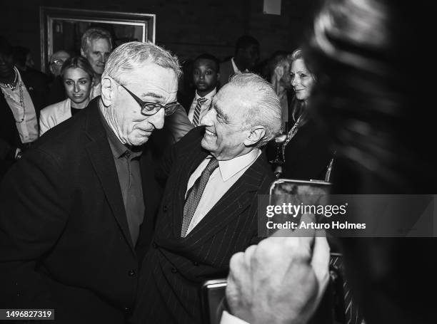 Director Martin Scorsese and Actor Robert De Niro attend the Tribeca Festival Opening Night Reception at Tribeca Grill on June 07, 2023 in New York...