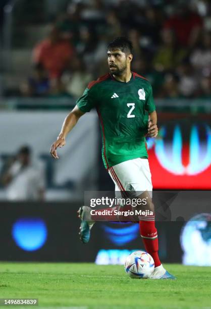 Nestor Araujo of Mexico in action during an international friendly match between Mexico and Guatemala at Kraken Stadium on June 07, 2023 in Mazatlan,...