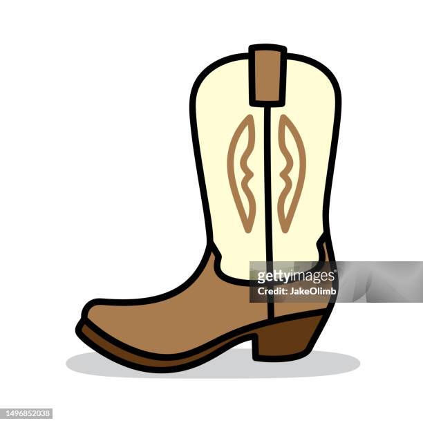 cowboy bootle doodle 6 - cowboy boot stock illustrations