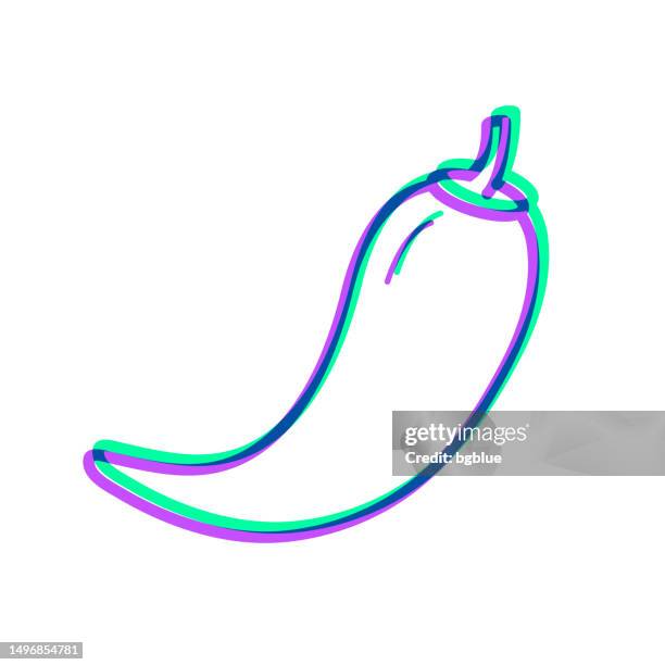 chilli pepper. icon with two color overlay on white background - chilli white background stock illustrations